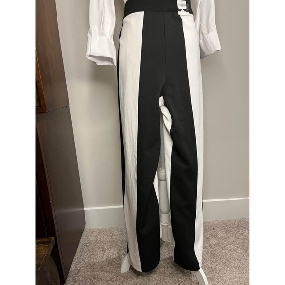 INC Black White Color Block Wide Leg Pants - XL New With Tag - Picture 8 of 10